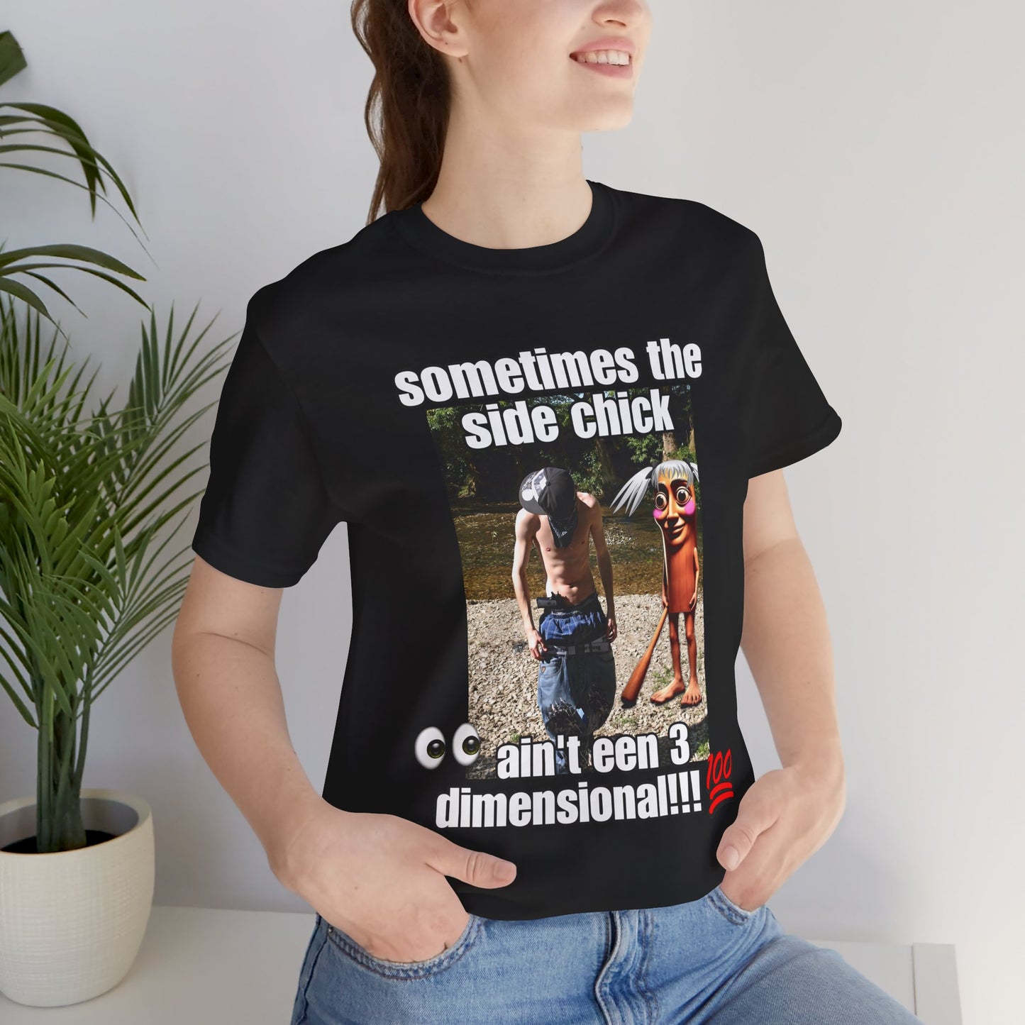 Side Chick Statement T-shirt, Tung Tung Tung Sahur Unisex Graphic Tee, Ouu Shi...