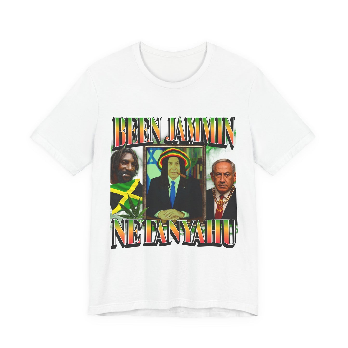 Been Jammin Netanyahu Meme T-Shirt, Ironic Benjamin Netanyahu Rastafarian Israeli Themed Graphic Tee, Tel Aviv Impressed