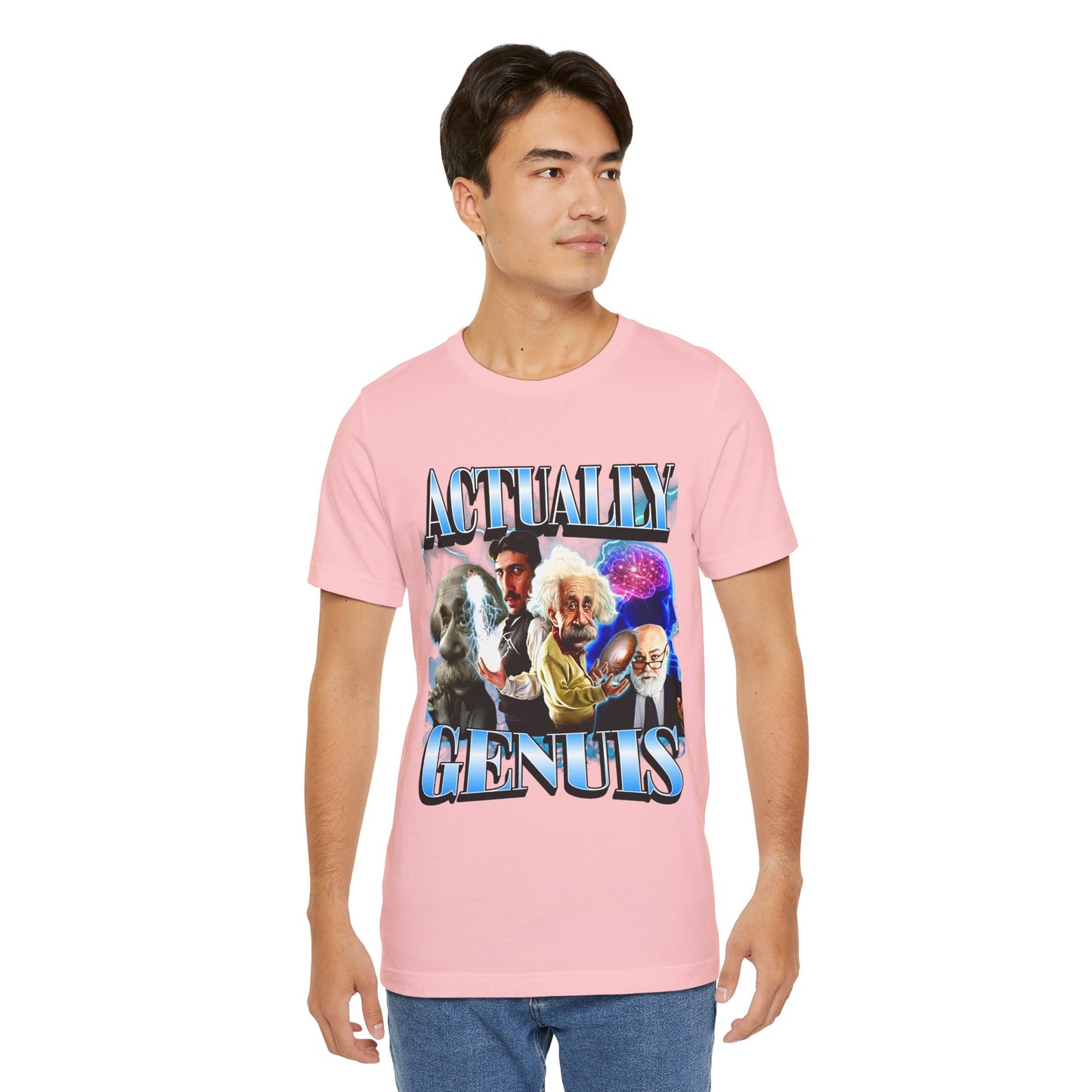 Actually Genuis Einstein Meme T-shirt, Unisex Graphic Shirt for Extremely High-IQ Individuals