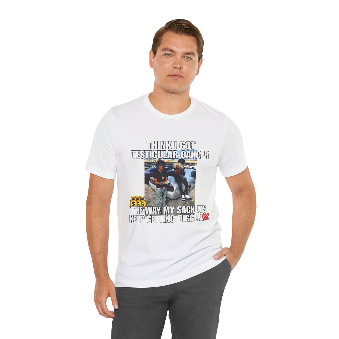 My Sack Getting Bigger Meme T-Shirt, Hood Irony Shirts, Joke Unisex Graphic Tee, Cancer Awareness