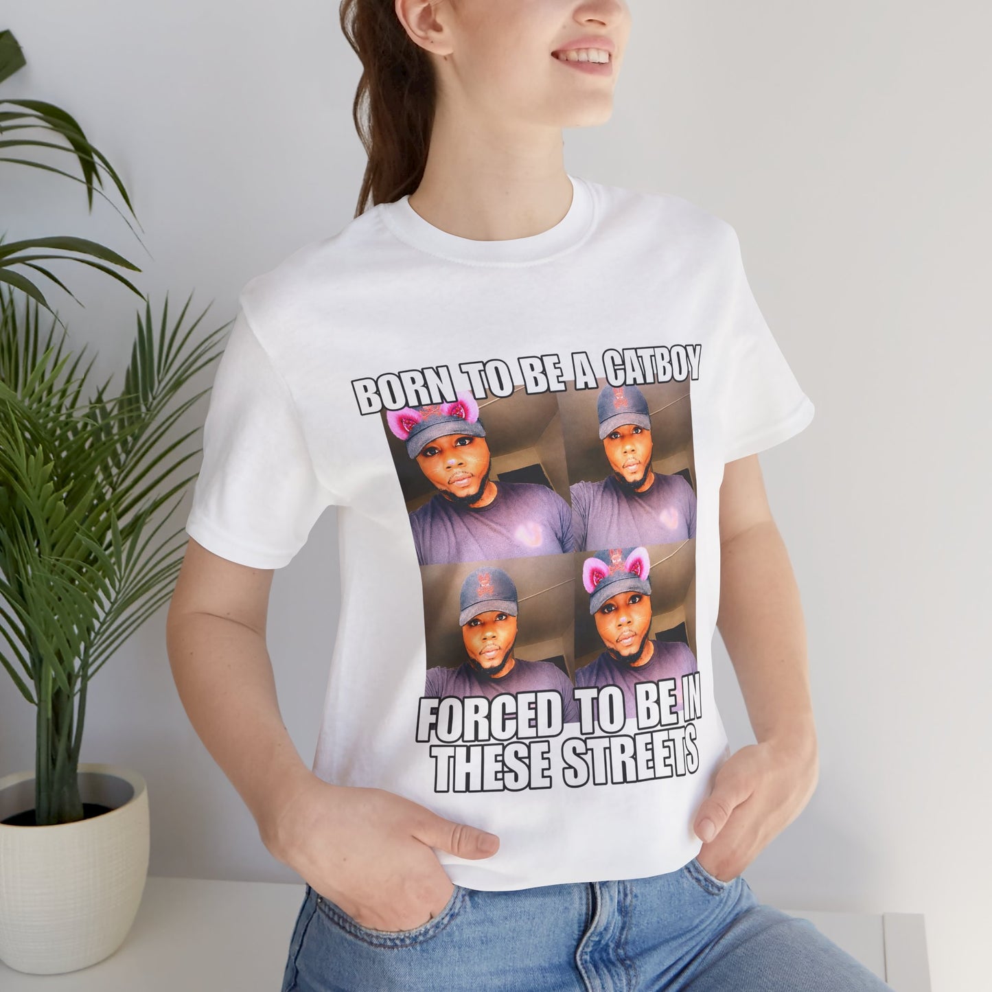 Depressed Catboy Graphic T-shirt, Hood Irony Memes, Sad Shirts