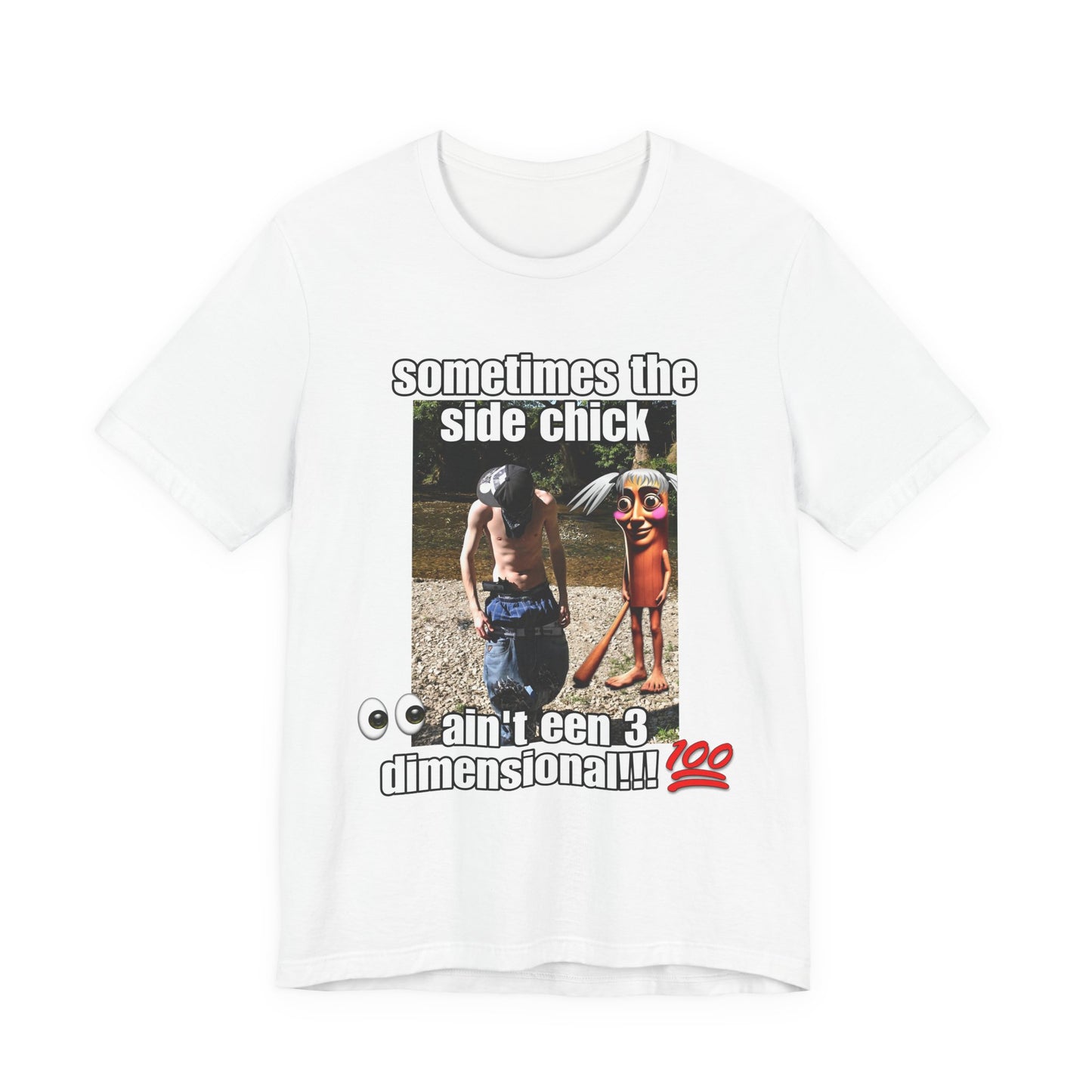 Side Chick Statement T-shirt, Tung Tung Tung Sahur Unisex Graphic Tee, Ouu Shi...
