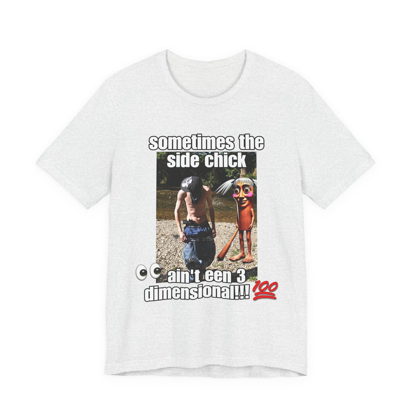Side Chick Statement T-shirt, Tung Tung Tung Sahur Unisex Graphic Tee, Ouu Shi...