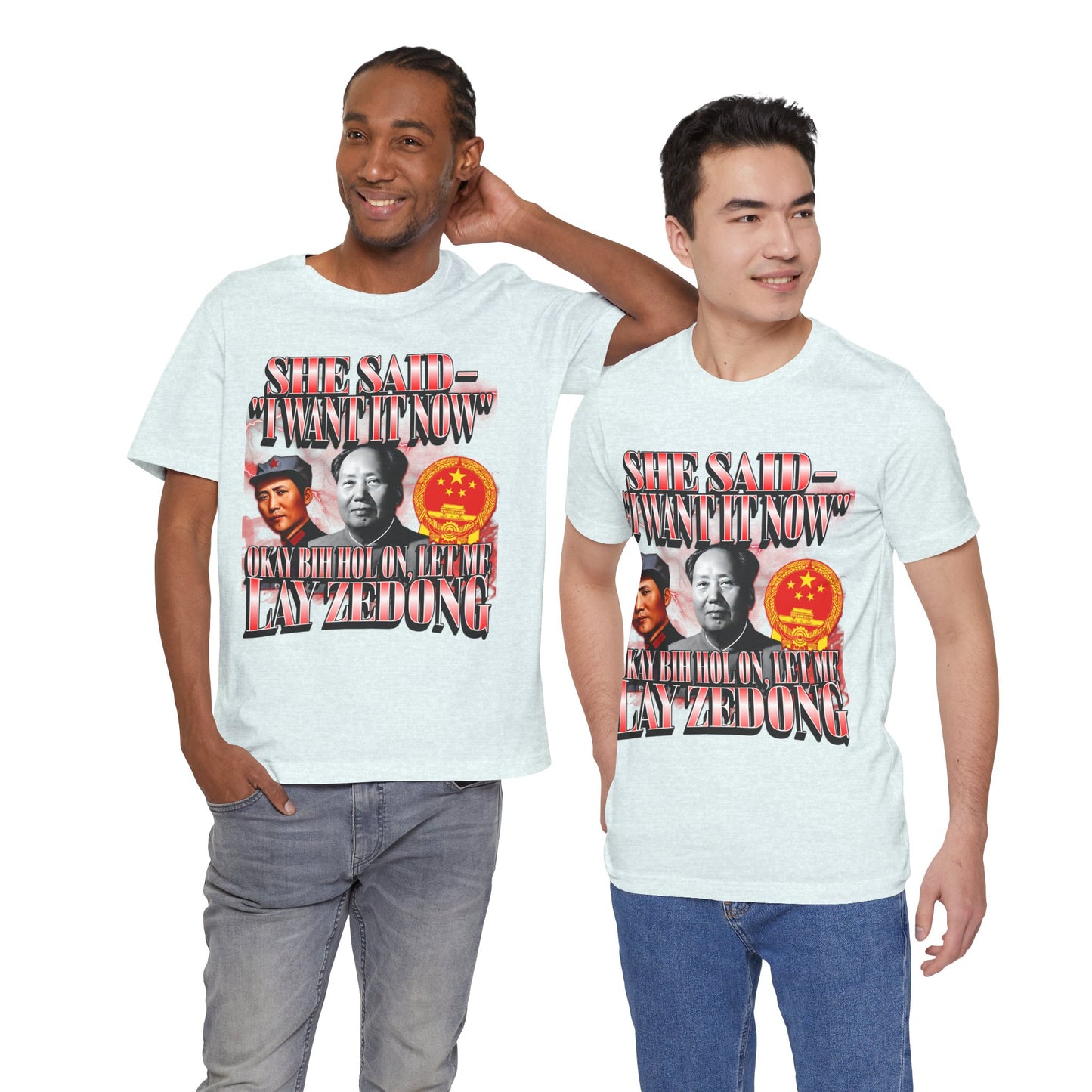 Mao Zedong Badass Meme T-shirt, Red Sun in the Sky; Rising Dong in my Flies, Unisex Graphic Tee
