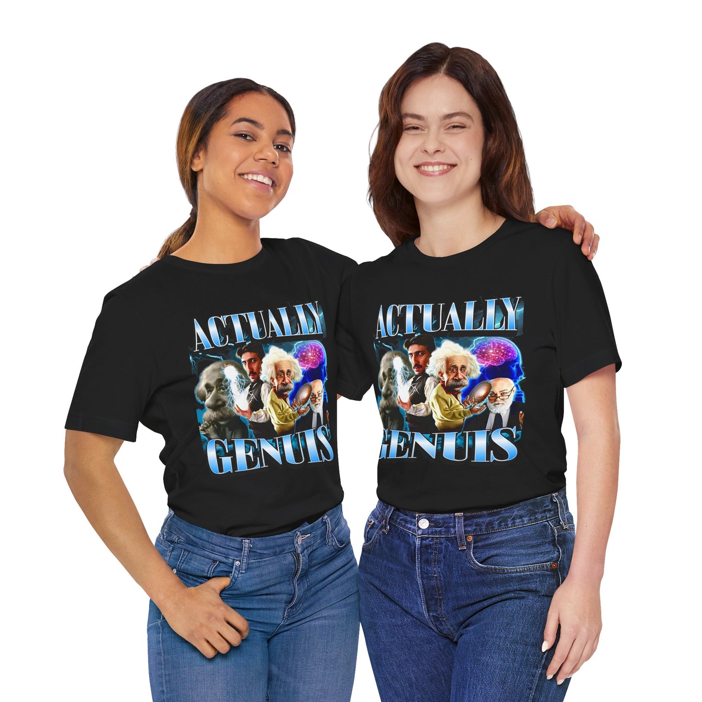 Actually Genuis Einstein Meme T-shirt, Unisex Graphic Shirt for Extremely High-IQ Individuals