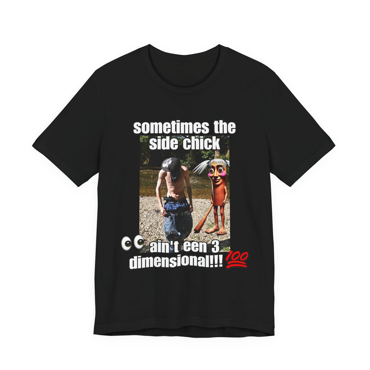 Side Chick Statement T-shirt, Tung Tung Tung Sahur Unisex Graphic Tee, Ouu Shi...