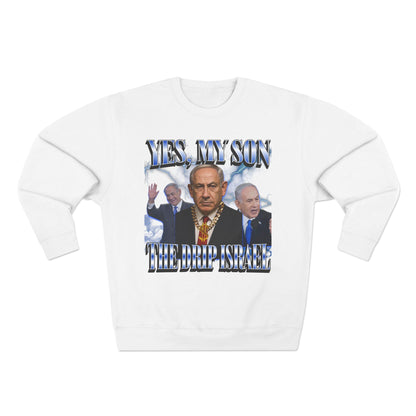 The Drip Israel Crewneck Sweatshirt, Tel Aviv Impressed, Big Yahu Graphic Jumper