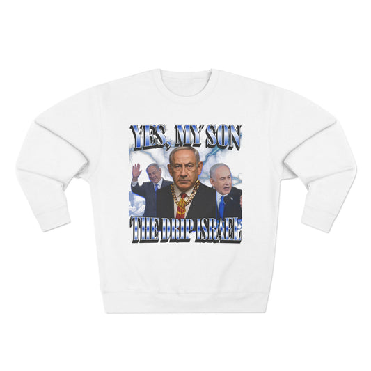 The Drip Israel Crewneck Sweatshirt, Tel Aviv Impressed, Big Yahu Graphic Jumper
