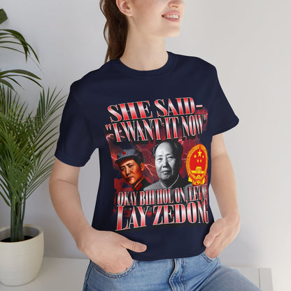 Badass Mao Zedong T-shirt, Red Sun in the Sky; Rising Dong in my Flies, Unisex Graphic Tee