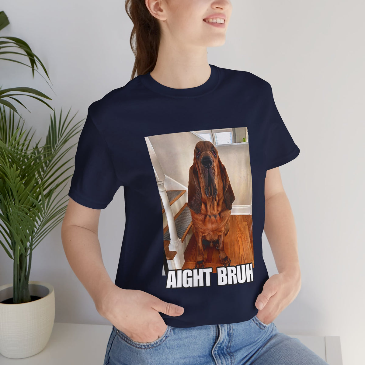 Sad Depressed Dying Dog Unisex Graphic T-shirt, "Aight Bruh", Cry for Help