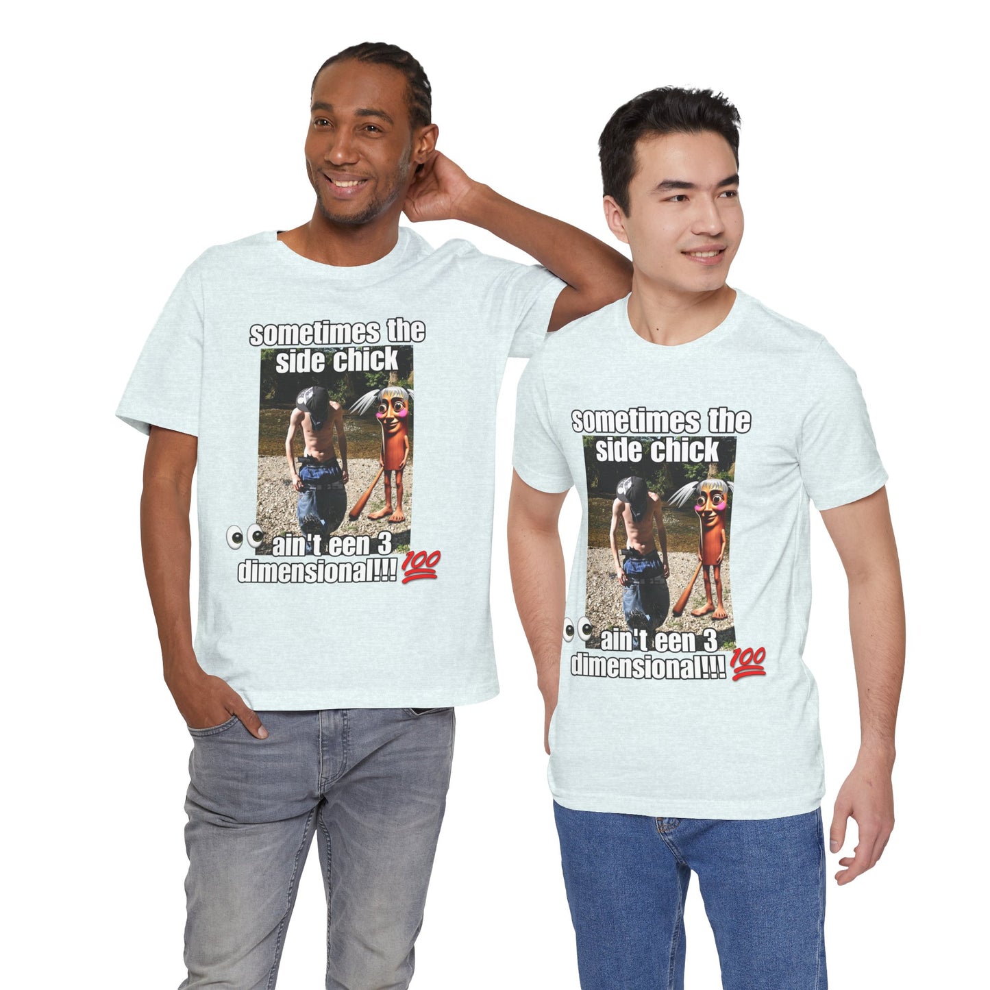 Side Chick Statement T-shirt, Tung Tung Tung Sahur Unisex Graphic Tee, Ouu Shi...