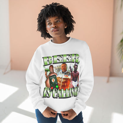 Beer is Calling Unisex Graphic Sweater, Drinking Meme Jumper