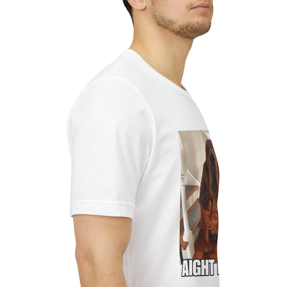 Sad Depressed Dying Dog Unisex Graphic T-shirt, "Aight Bruh", Cry for Help