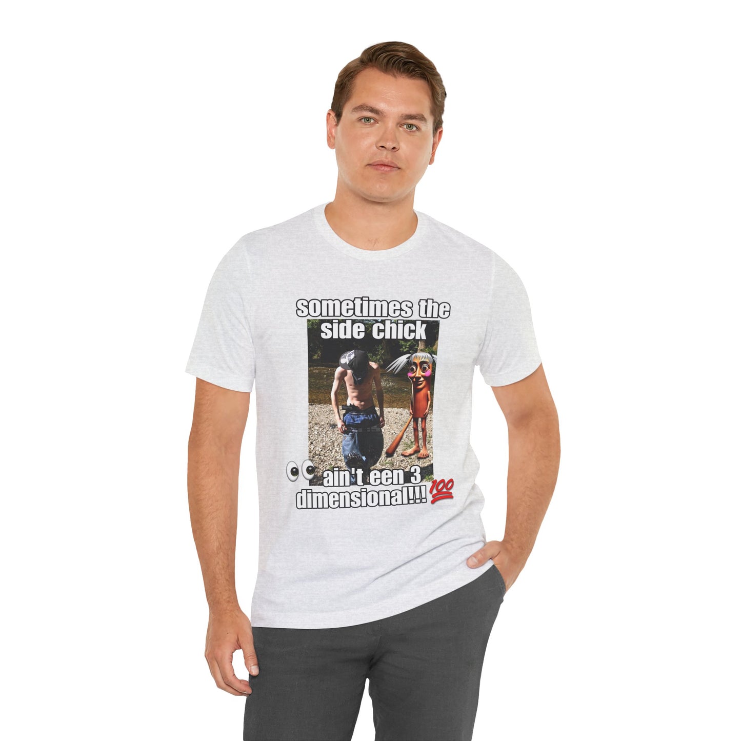 Side Chick Statement T-shirt, Tung Tung Tung Sahur Unisex Graphic Tee, Ouu Shi...