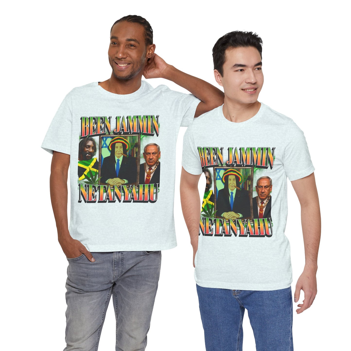 Been Jammin Netanyahu Meme T-Shirt, Ironic Benjamin Netanyahu Rastafarian Israeli Themed Graphic Tee, Tel Aviv Impressed