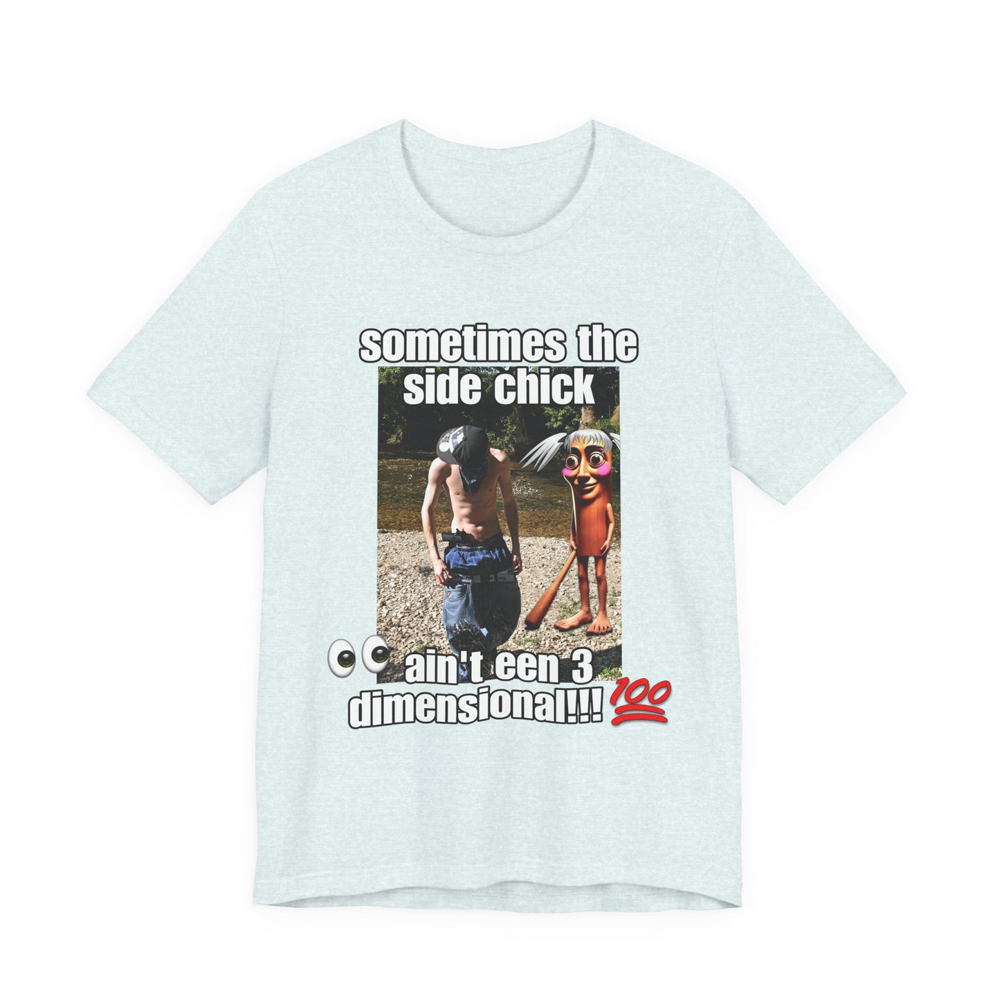 Side Chick Statement T-shirt, Tung Tung Tung Sahur Unisex Graphic Tee, Ouu Shi...