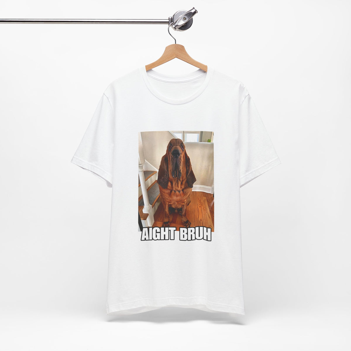 Sad Depressed Dying Dog Unisex Graphic T-shirt, "Aight Bruh", Cry for Help