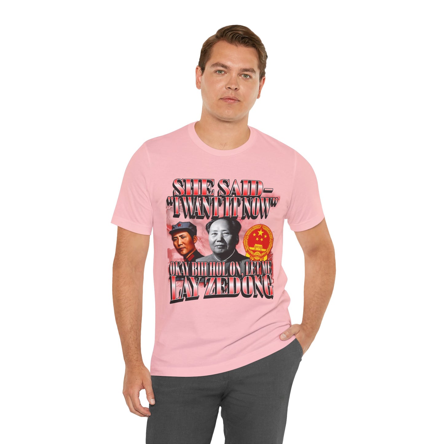 Mao Zedong Badass Meme T-shirt, Red Sun in the Sky; Rising Dong in my Flies, Unisex Graphic Tee
