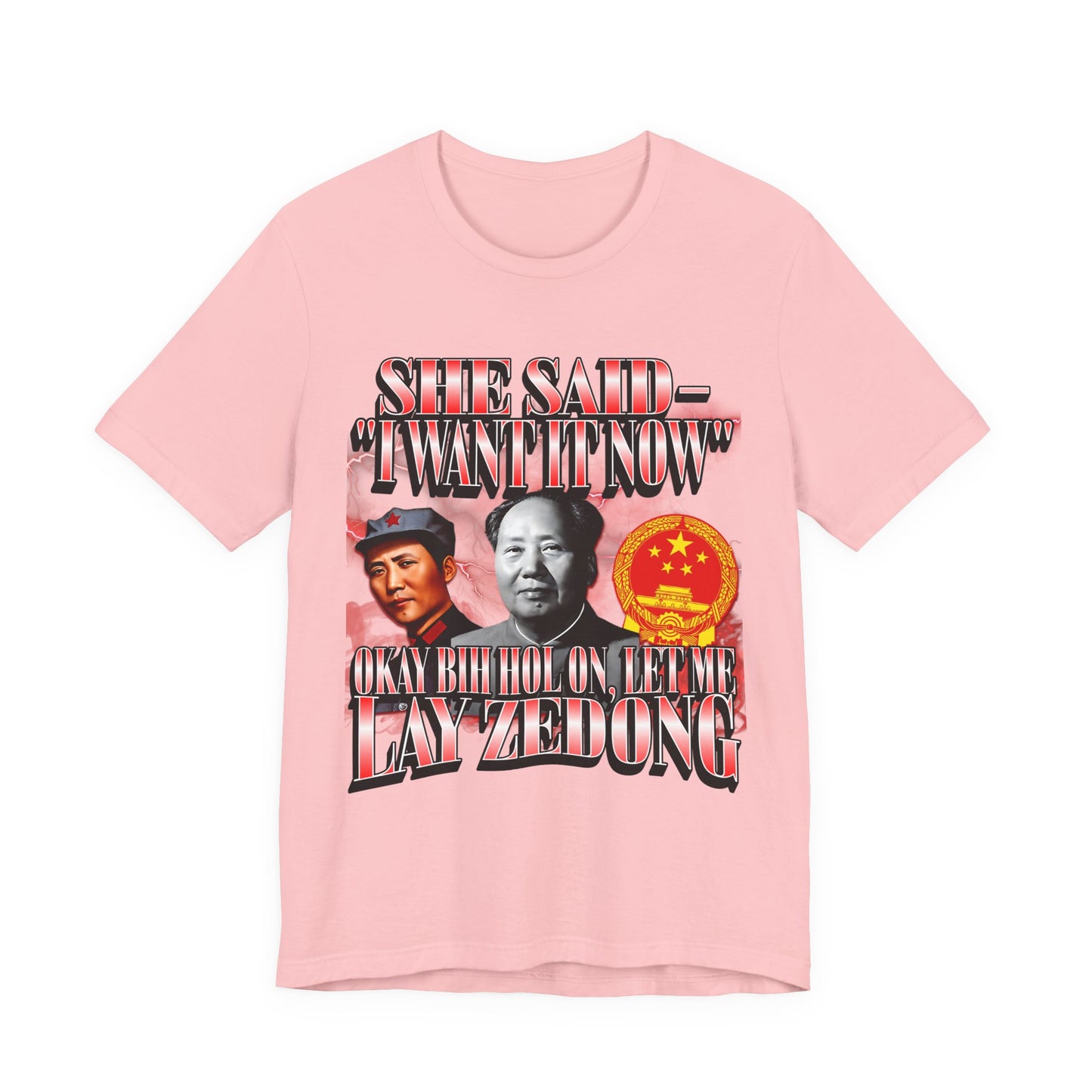 Mao Zedong Badass Meme T-shirt, Red Sun in the Sky; Rising Dong in my Flies, Unisex Graphic Tee