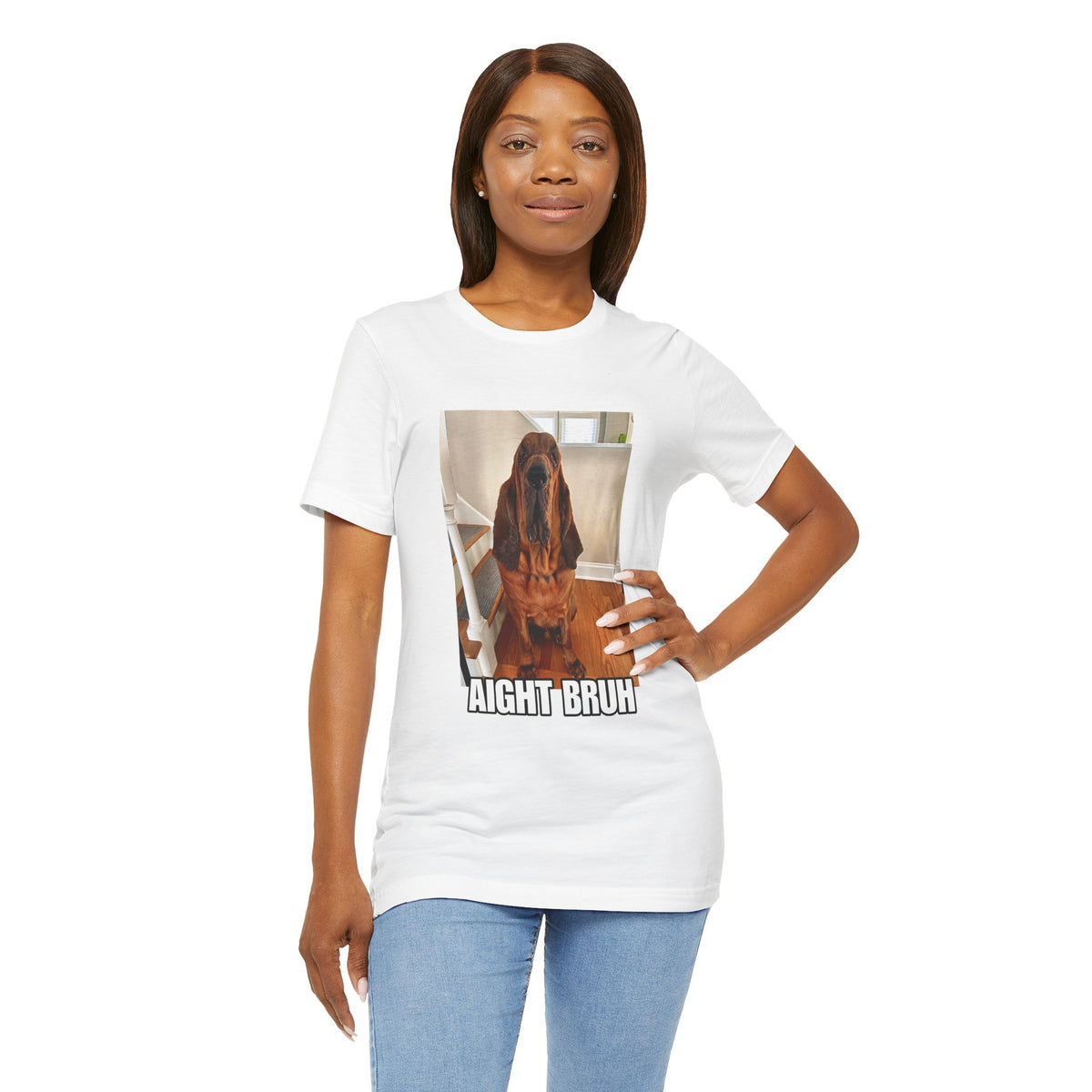 Sad Depressed Dying Dog Unisex Graphic T-shirt, "Aight Bruh", Cry for Help