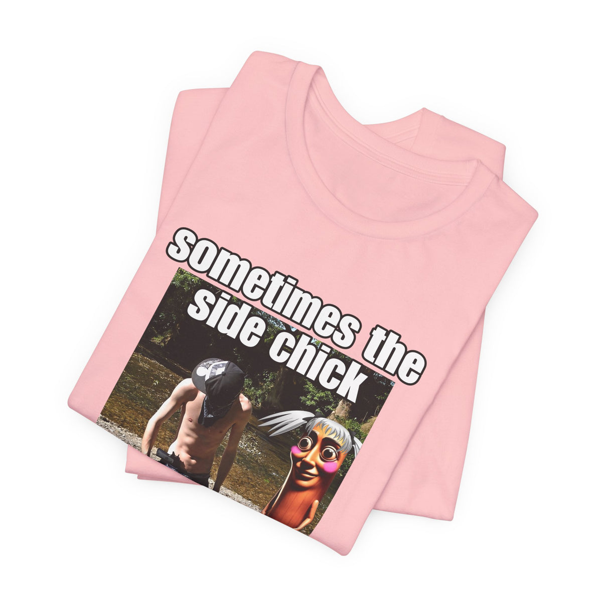 Side Chick Statement T-shirt, Tung Tung Tung Sahur Unisex Graphic Tee, Ouu Shi...