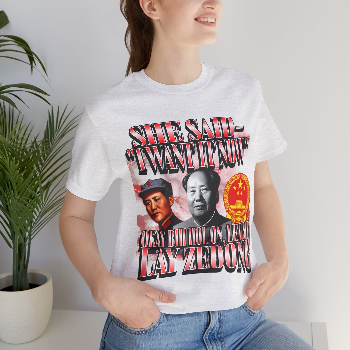 Mao Zedong Badass Meme T-shirt, Red Sun in the Sky; Rising Dong in my Flies, Unisex Graphic Tee