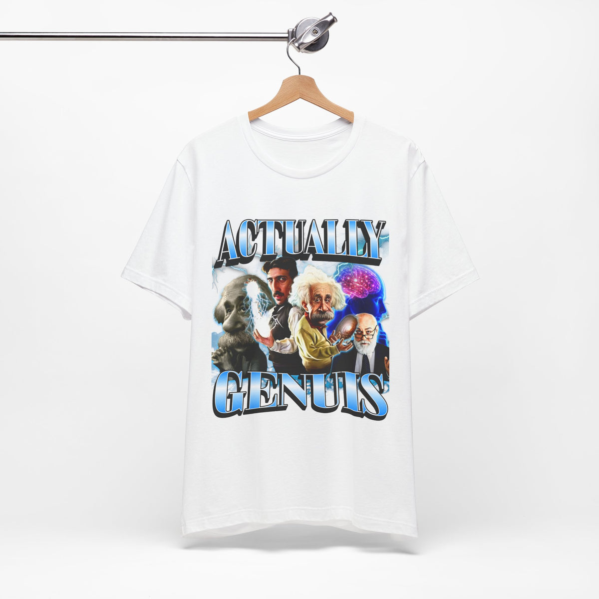 Actually Genuis Einstein Meme T-shirt, Unisex Graphic Shirt for Extremely High-IQ Individuals